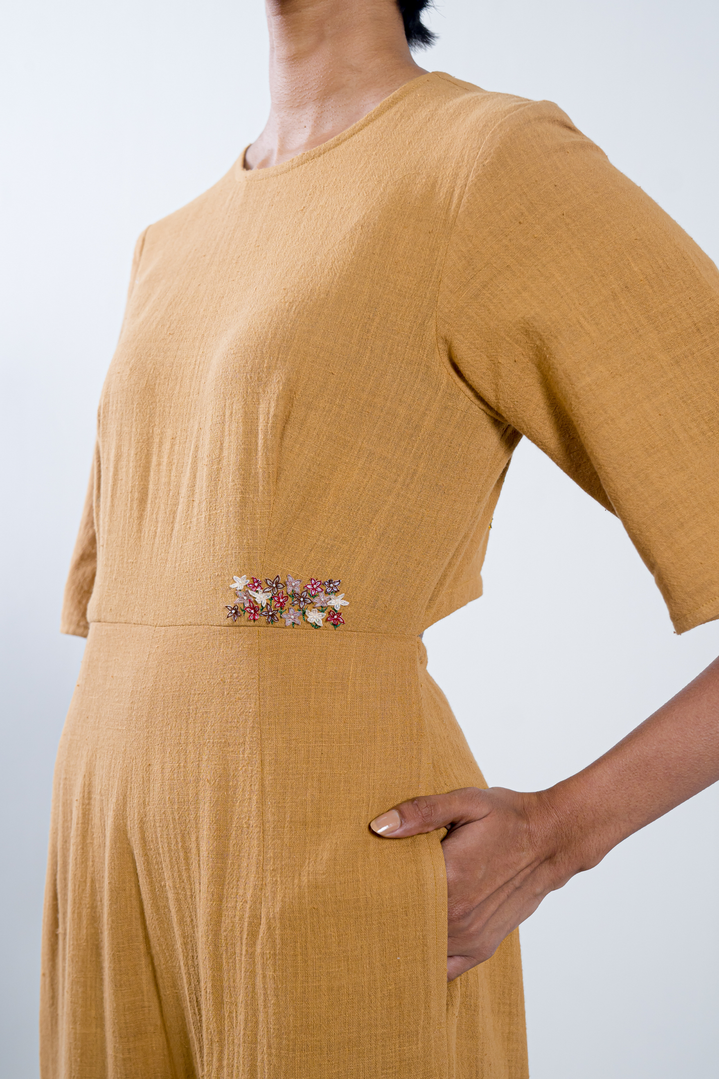 Sunset Garden handwoven organic cotton jumpsuit