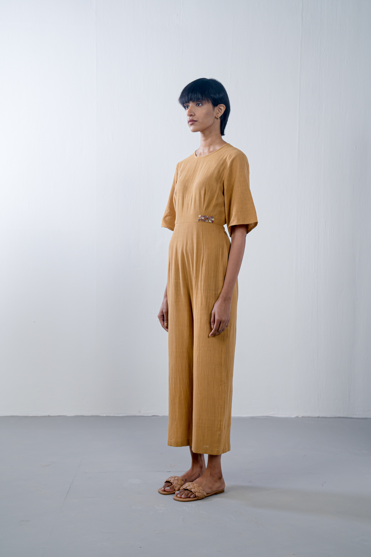 Sunset Garden handwoven organic cotton jumpsuit