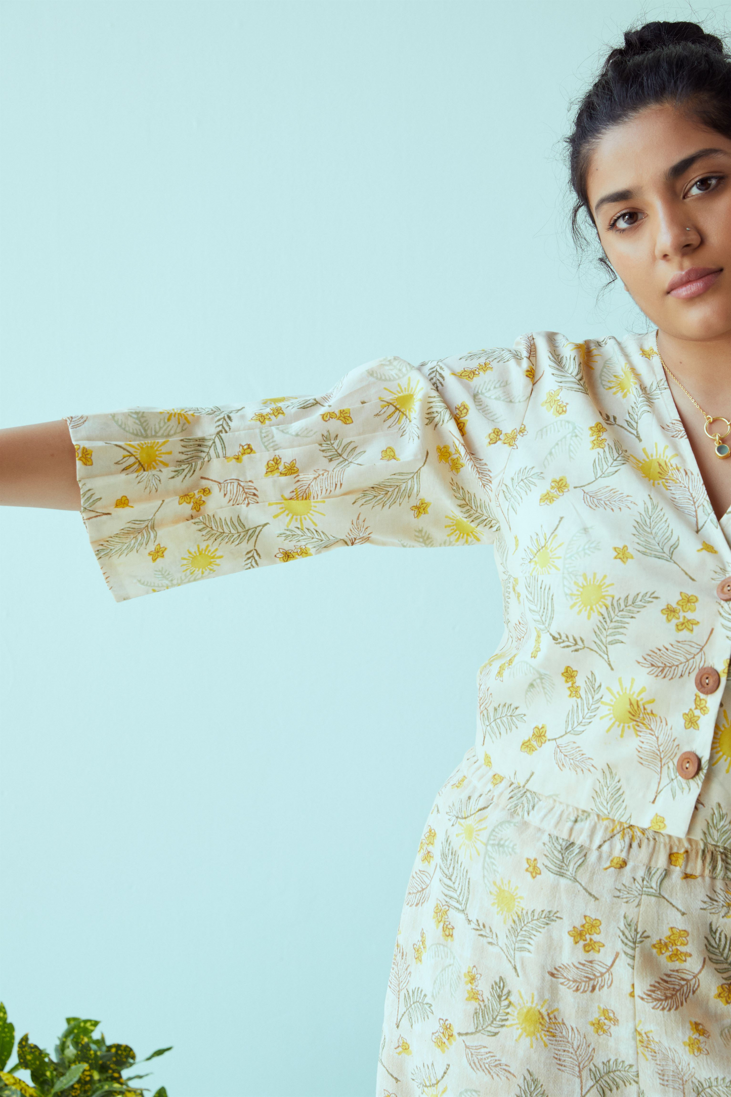 Sunny Palm lyocell crop top