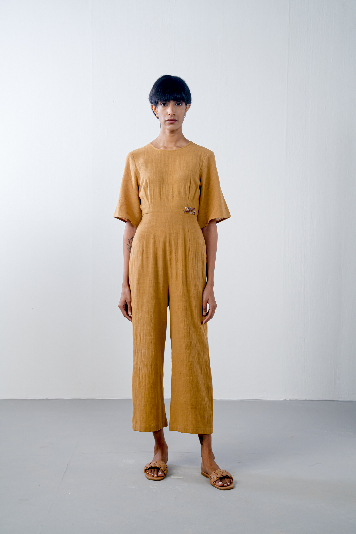 Sunset Garden handwoven organic cotton jumpsuit