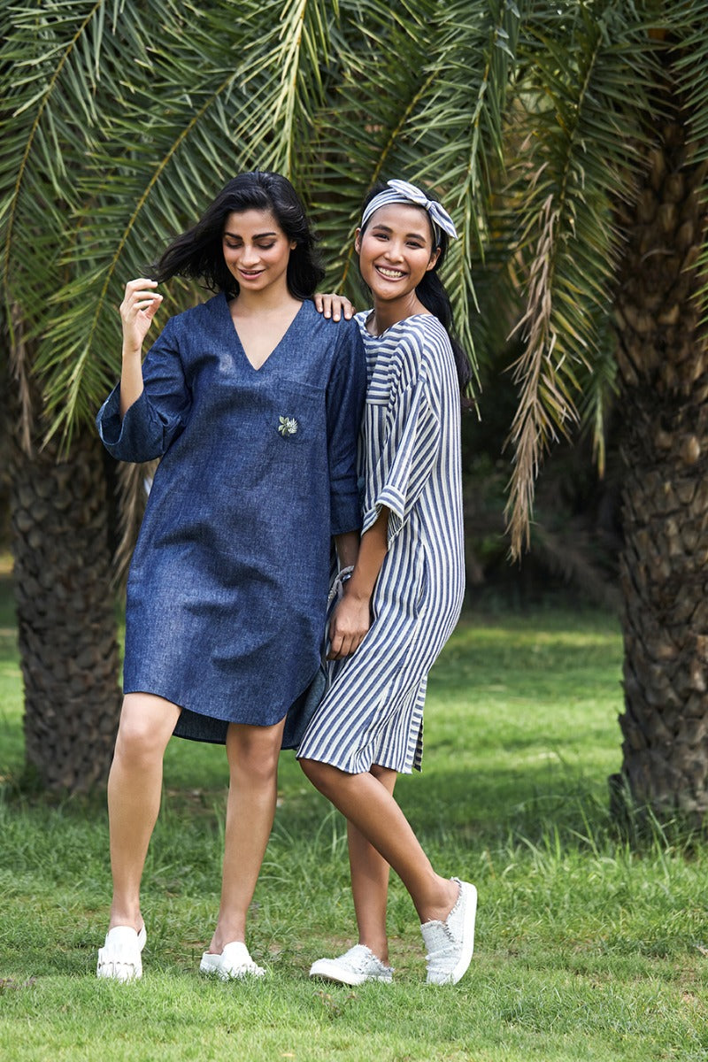 Sunday stripe organic cotton dress