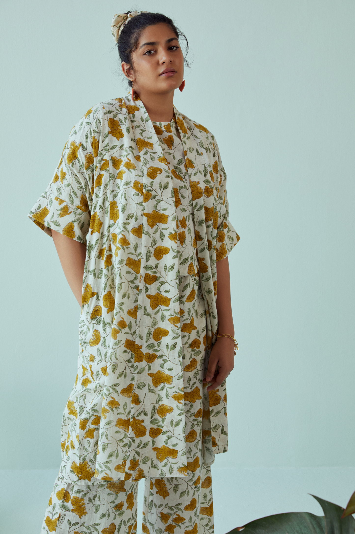 Bougainvillea Blooms handwoven organic cotton gilet
