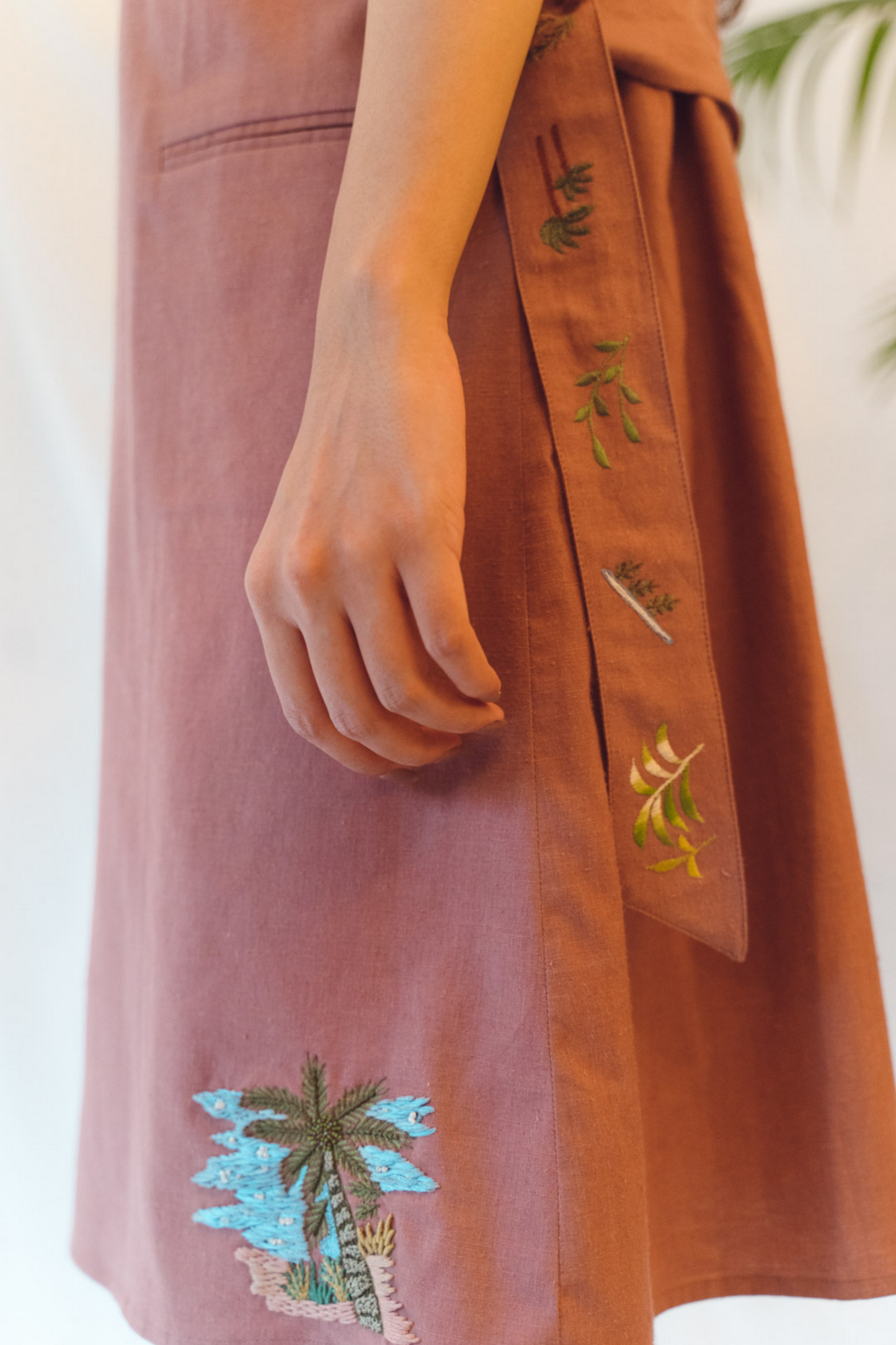 Sui | CHASING SUNSETS hand-embroidered, herbal-dyed hemp gilet from Flow Winter Collection 2019