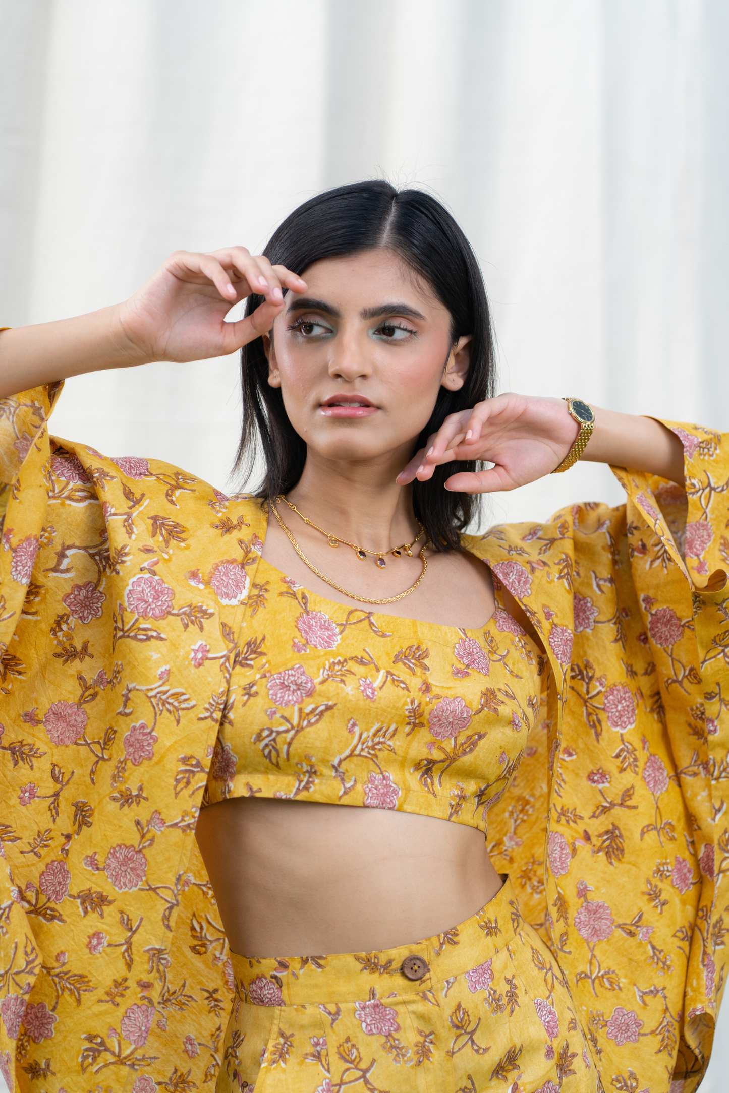 Dahlia Days silk cape gilet