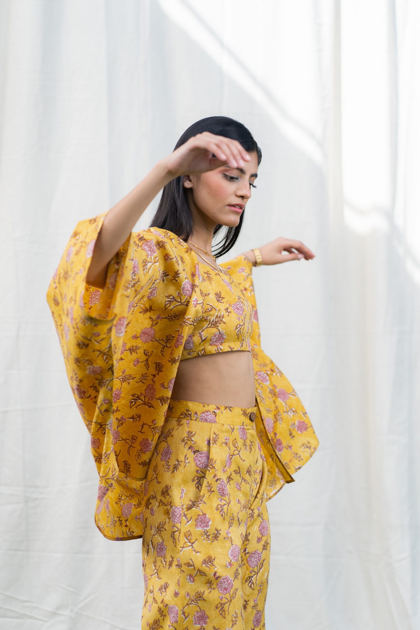Dahlia Days silk cape gilet