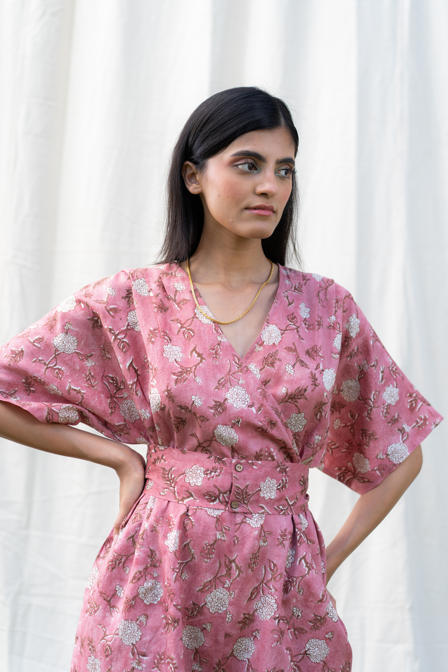 Dahlia Pink silk jumpsuit