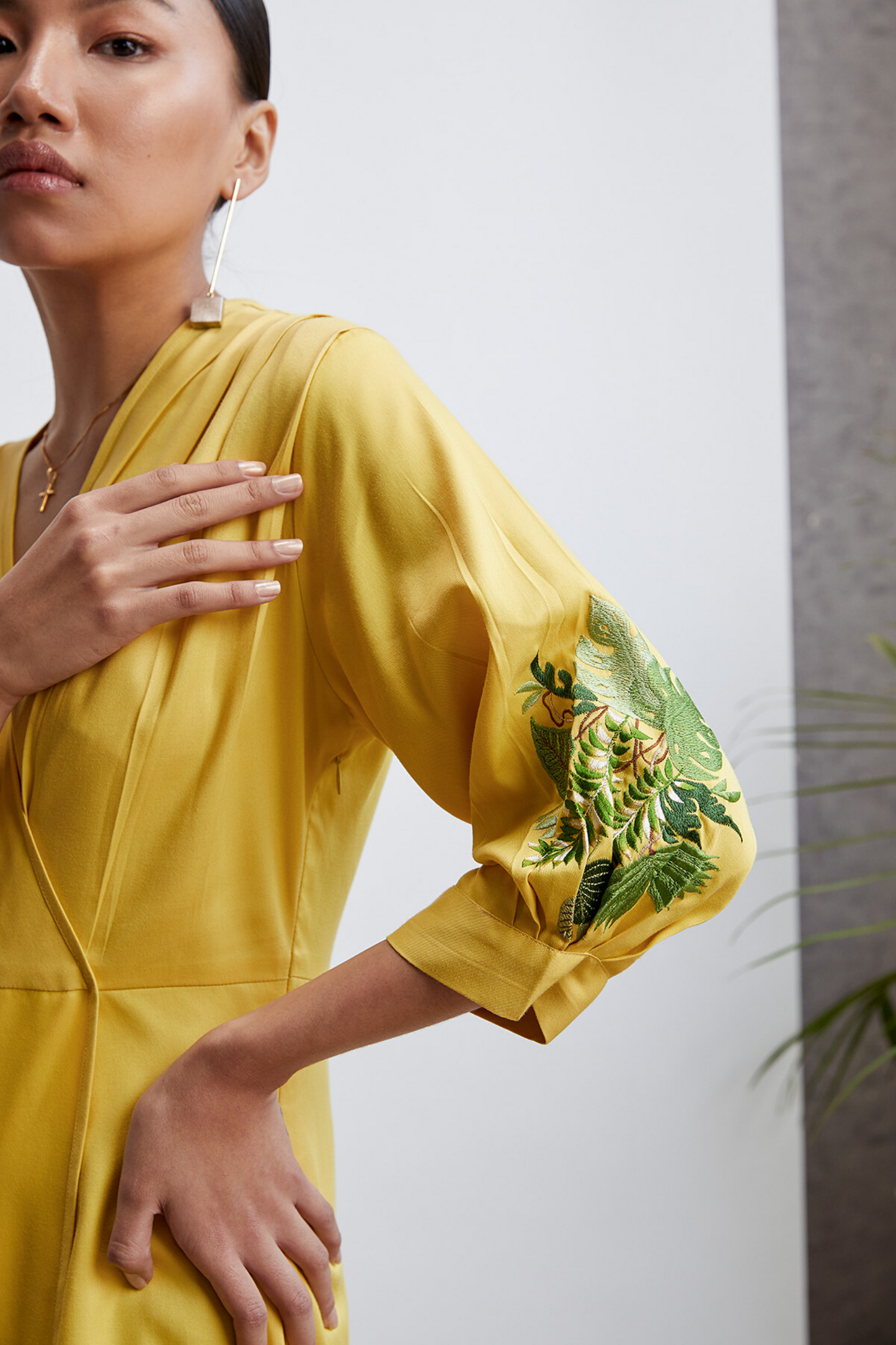 Dusk v-neck tencel dress