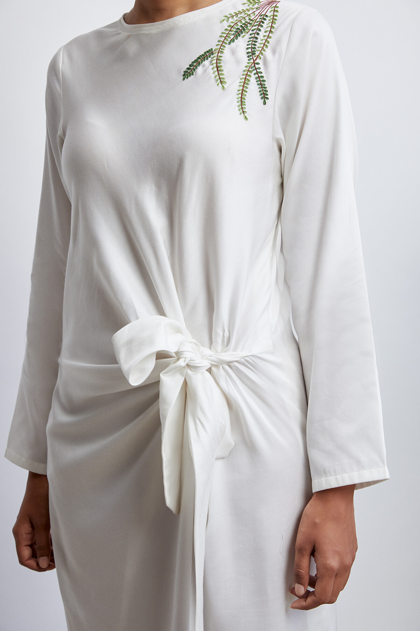 Fern Me Away knotted tencel midi dress