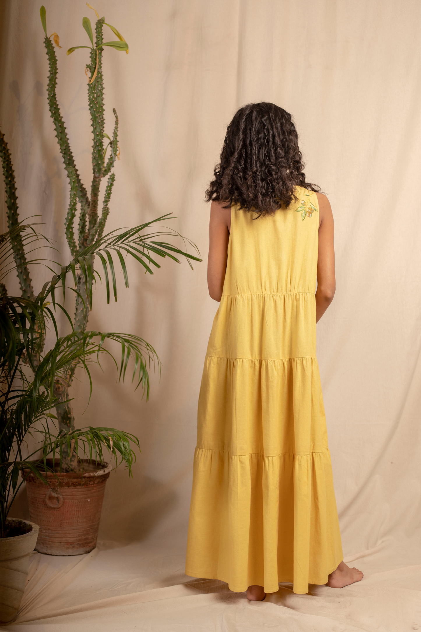 Sui | IL SOLE embroidered, herbal-dyed recycled fabric maxi dress from Granita Summer Collection 2019