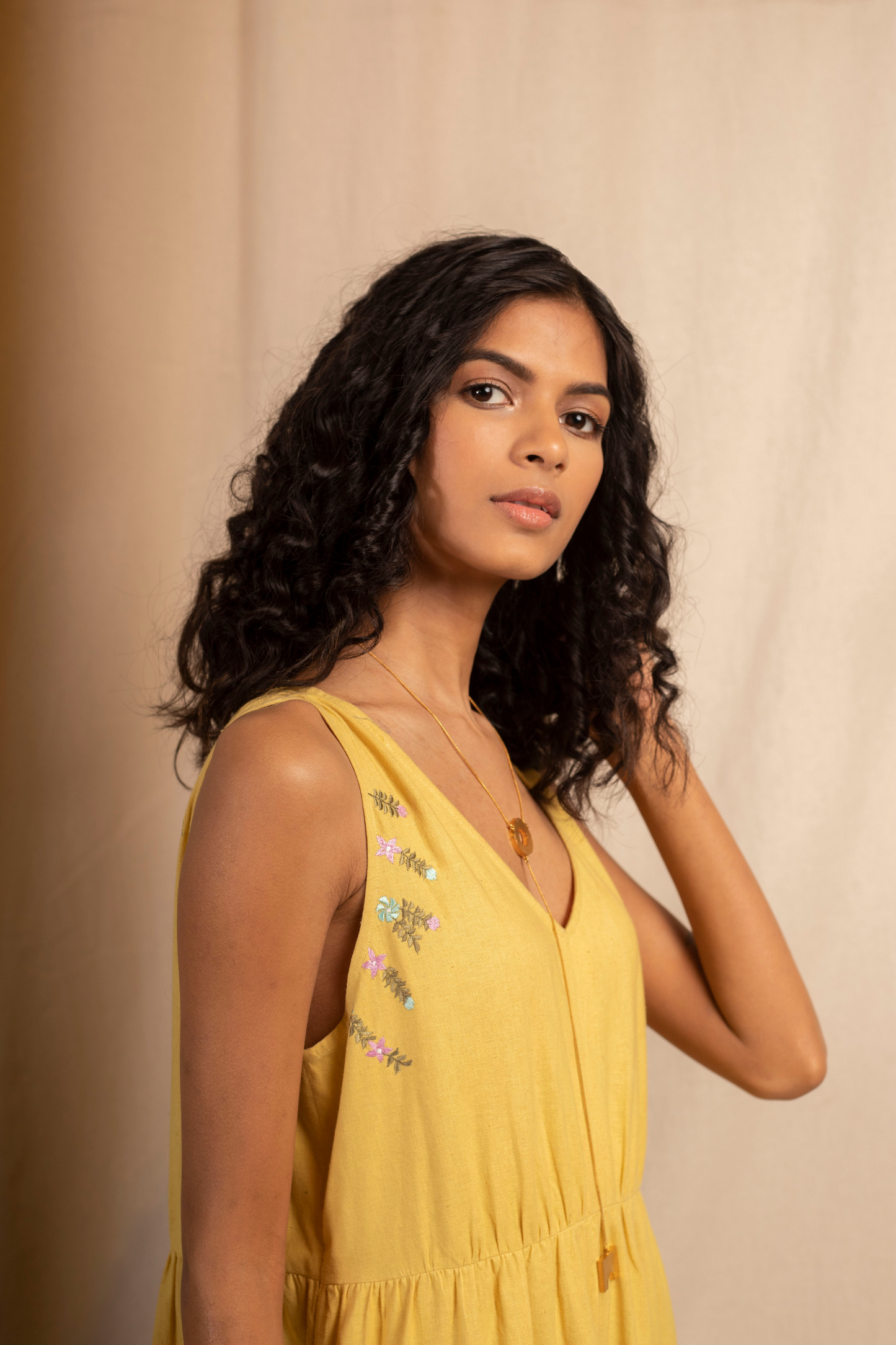 Sui | IL SOLE embroidered, herbal-dyed recycled fabric maxi dress from Granita Summer Collection 2019
