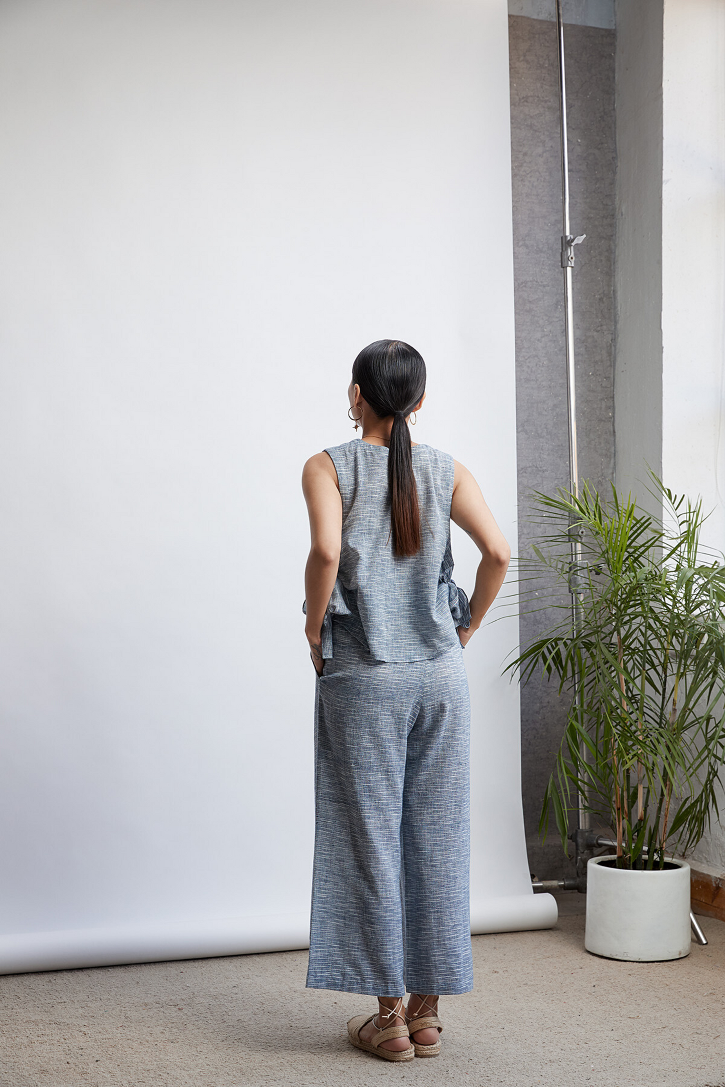 Knot It Up sleeveless handwoven organic cotton top