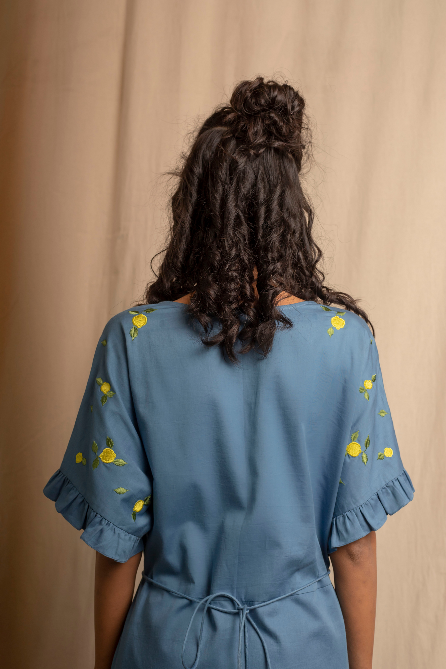 Sui | LEMON SKIES embroidered, herbal-dyed organic cotton maxi dress from Granita Summer Collection 2019