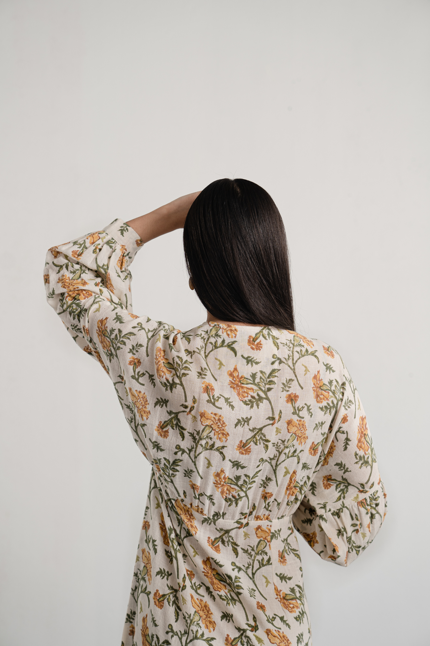 Marigold Memories handwoven organic cotton maxi dress