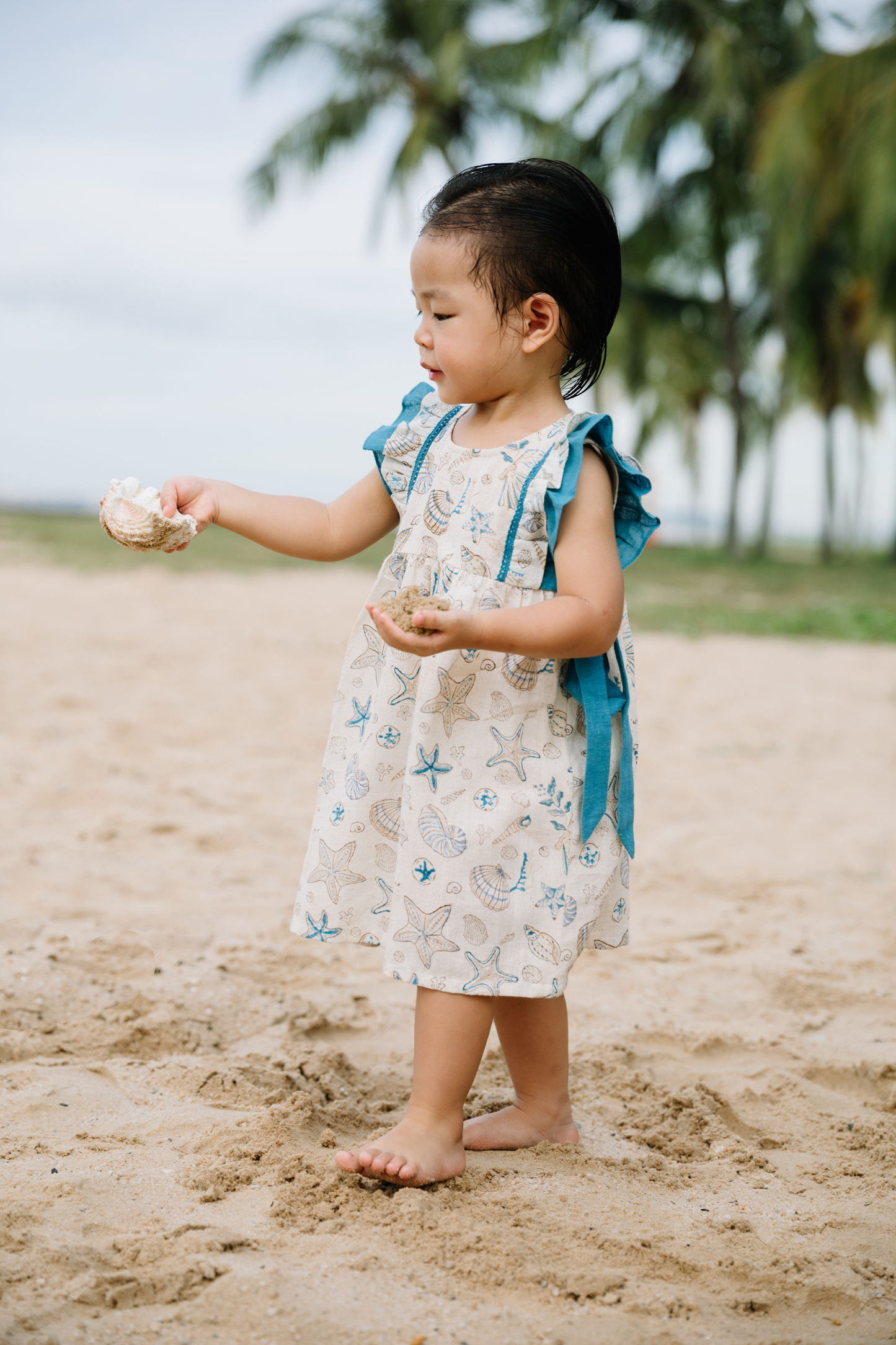 Marine Summer Handspun Handwoven Organic Cotton Dress