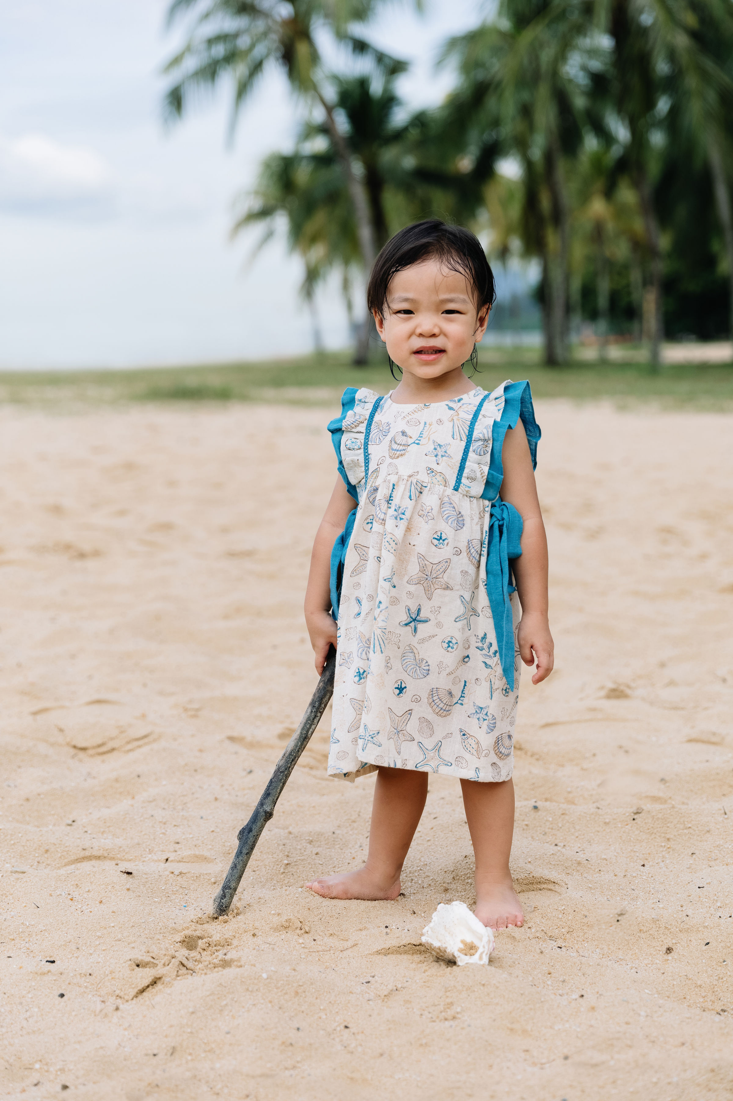 Marine Summer Handspun Handwoven Organic Cotton Dress