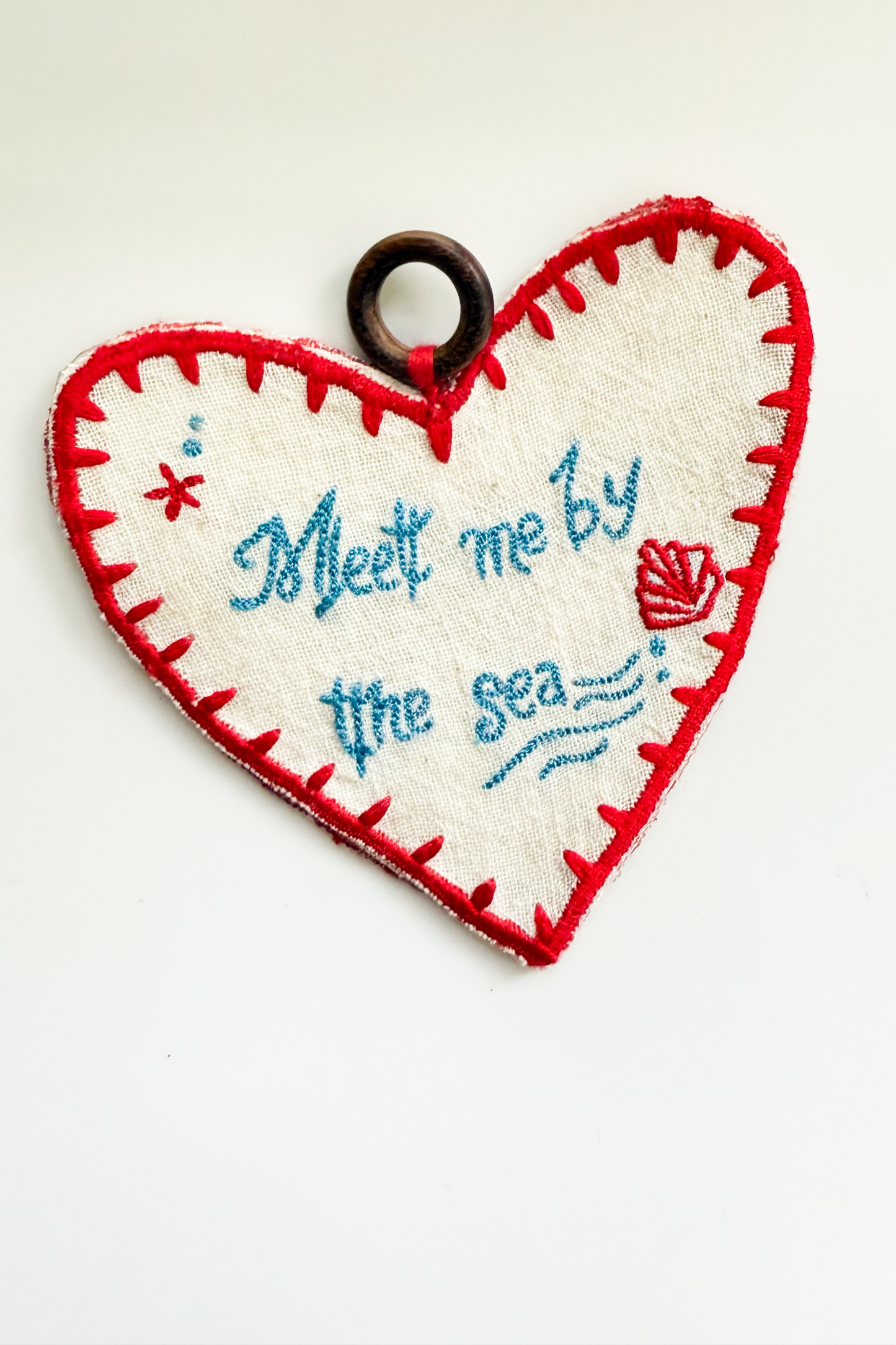 Meet Me By The Sea Upcycled Keyring Charm