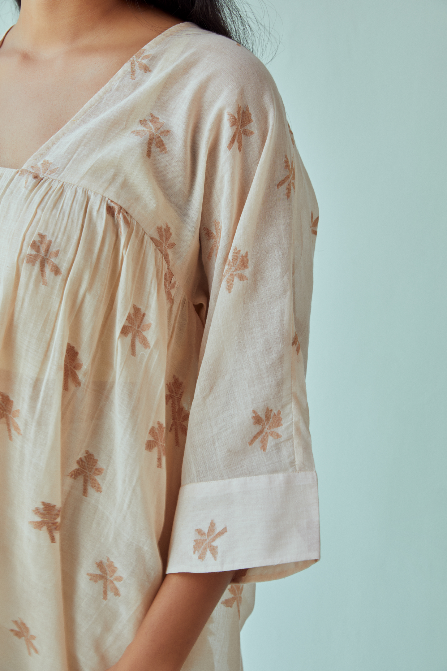 Nostalgic Palm jamdani kaftan dress