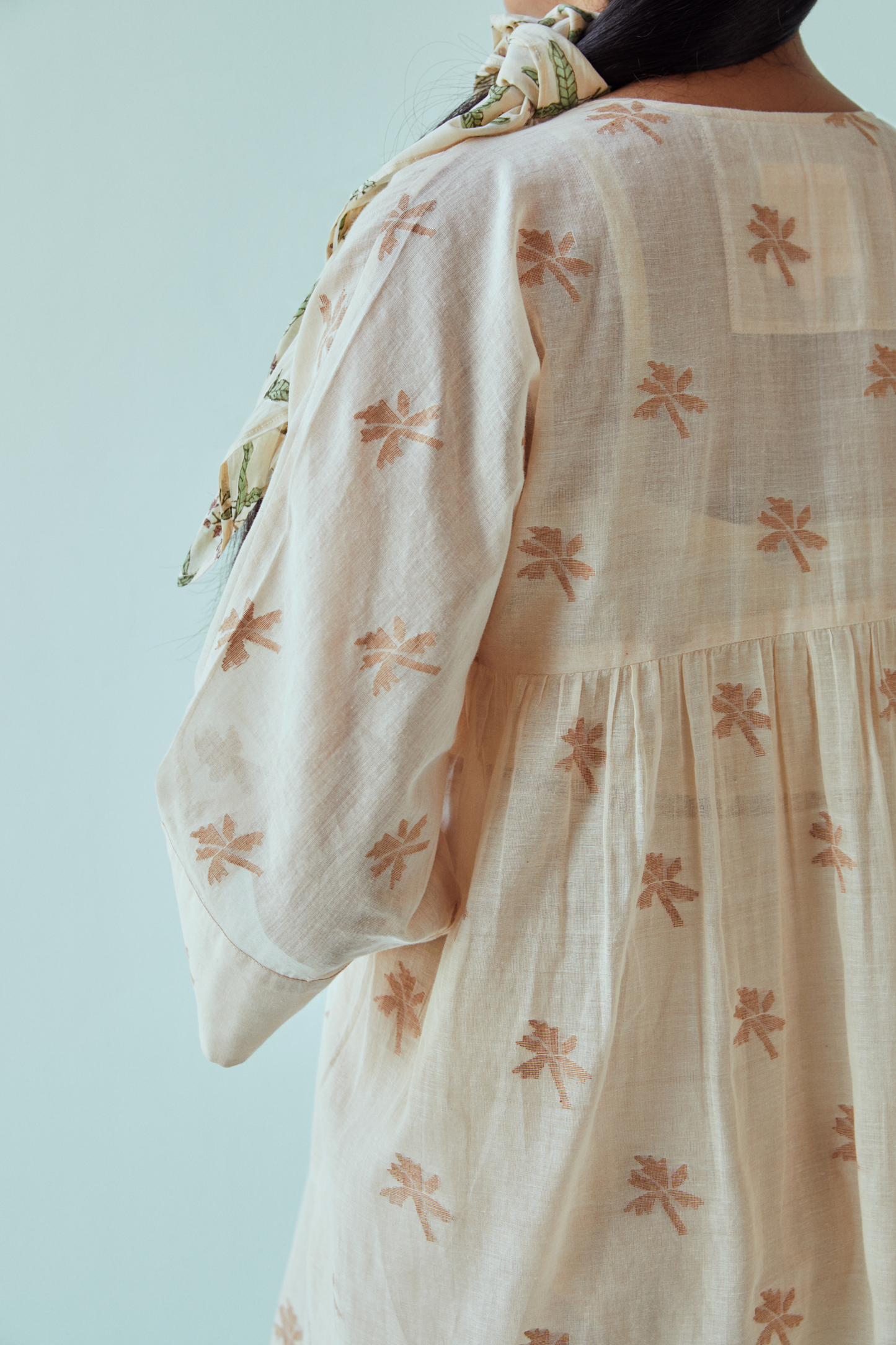 Nostalgic Palm jamdani kaftan dress