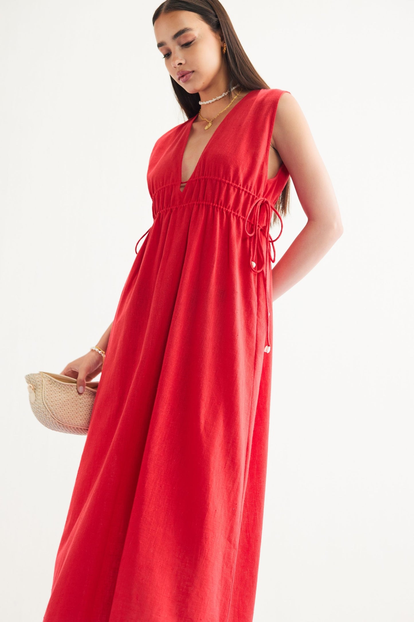 Ocean Nights Handwoven Kala Cotton Maxi Dress