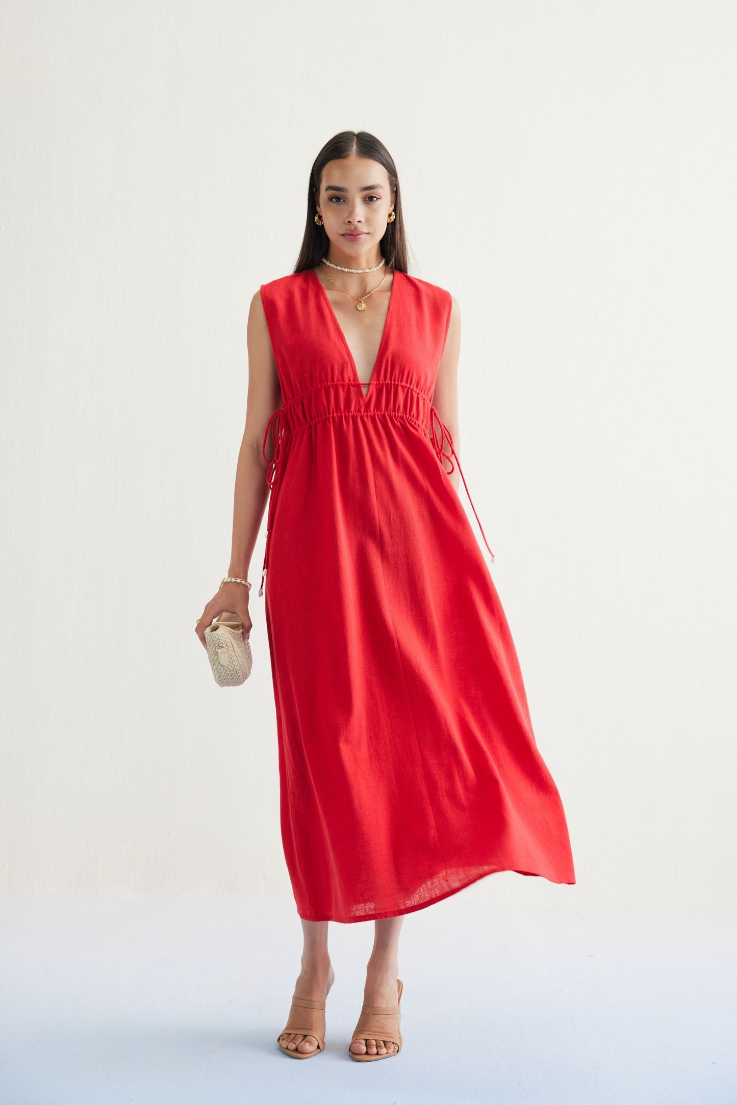 Ocean Nights Handwoven Kala Cotton Maxi Dress