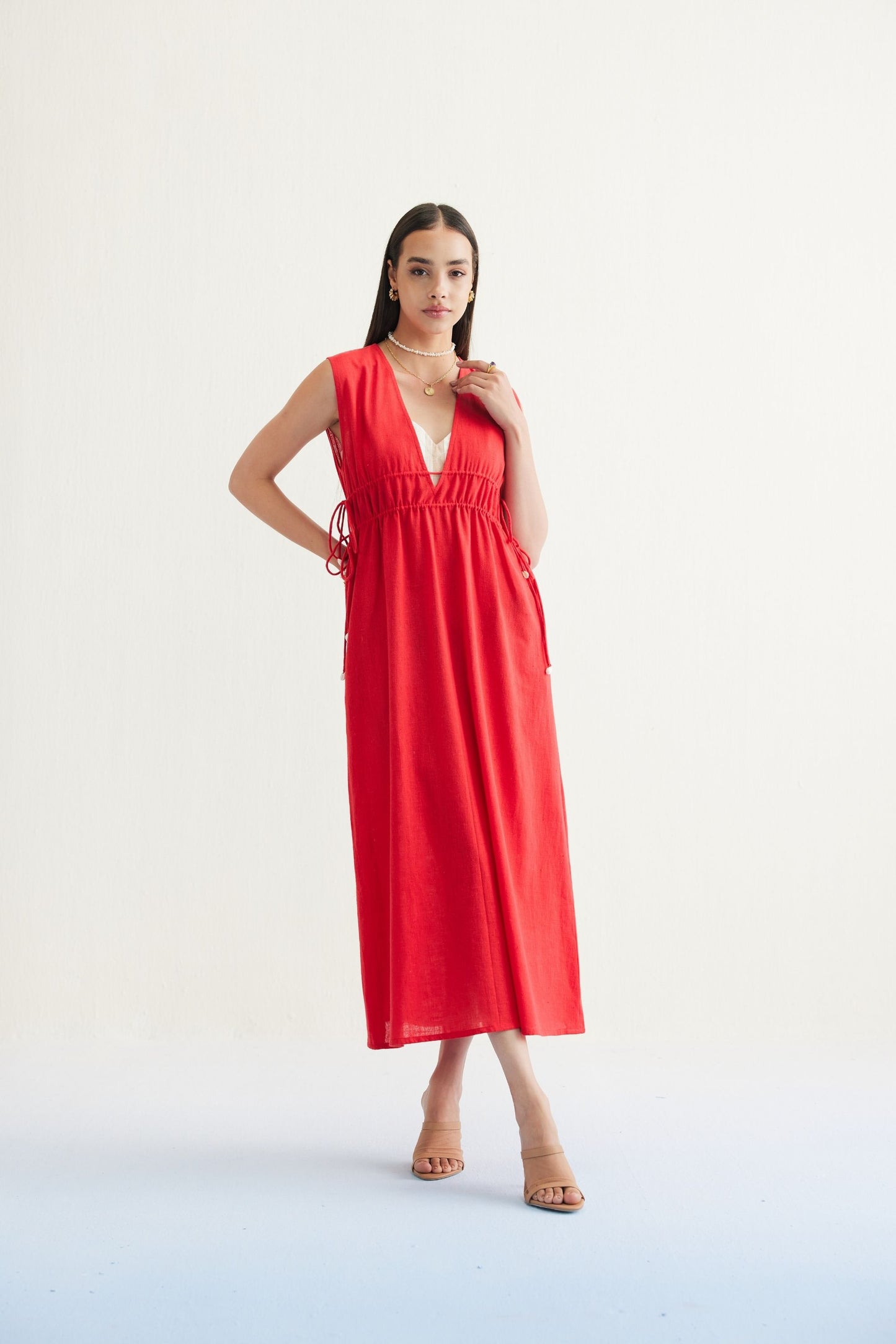 Ocean Nights Handwoven Kala Cotton Maxi Dress