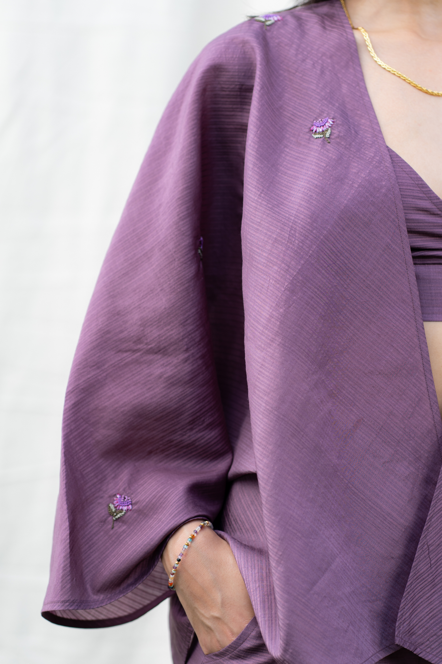 Purple Sky cape silk gilet