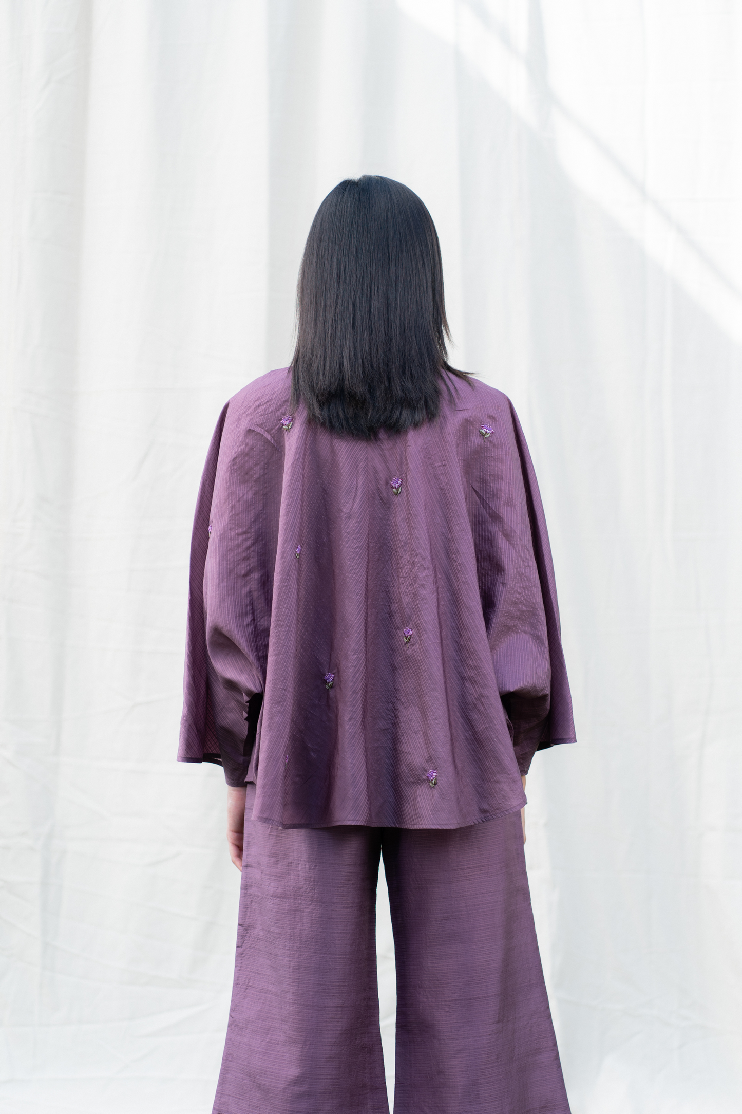Purple Sky cape silk gilet