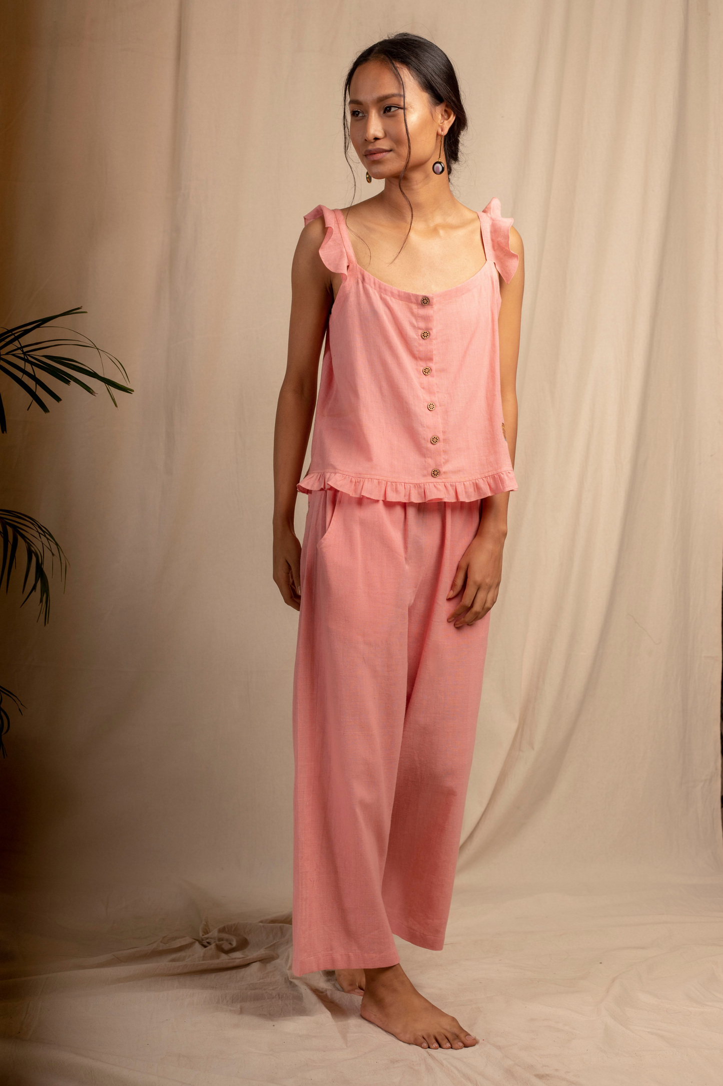 rosa organic cotton trousers with pockets
