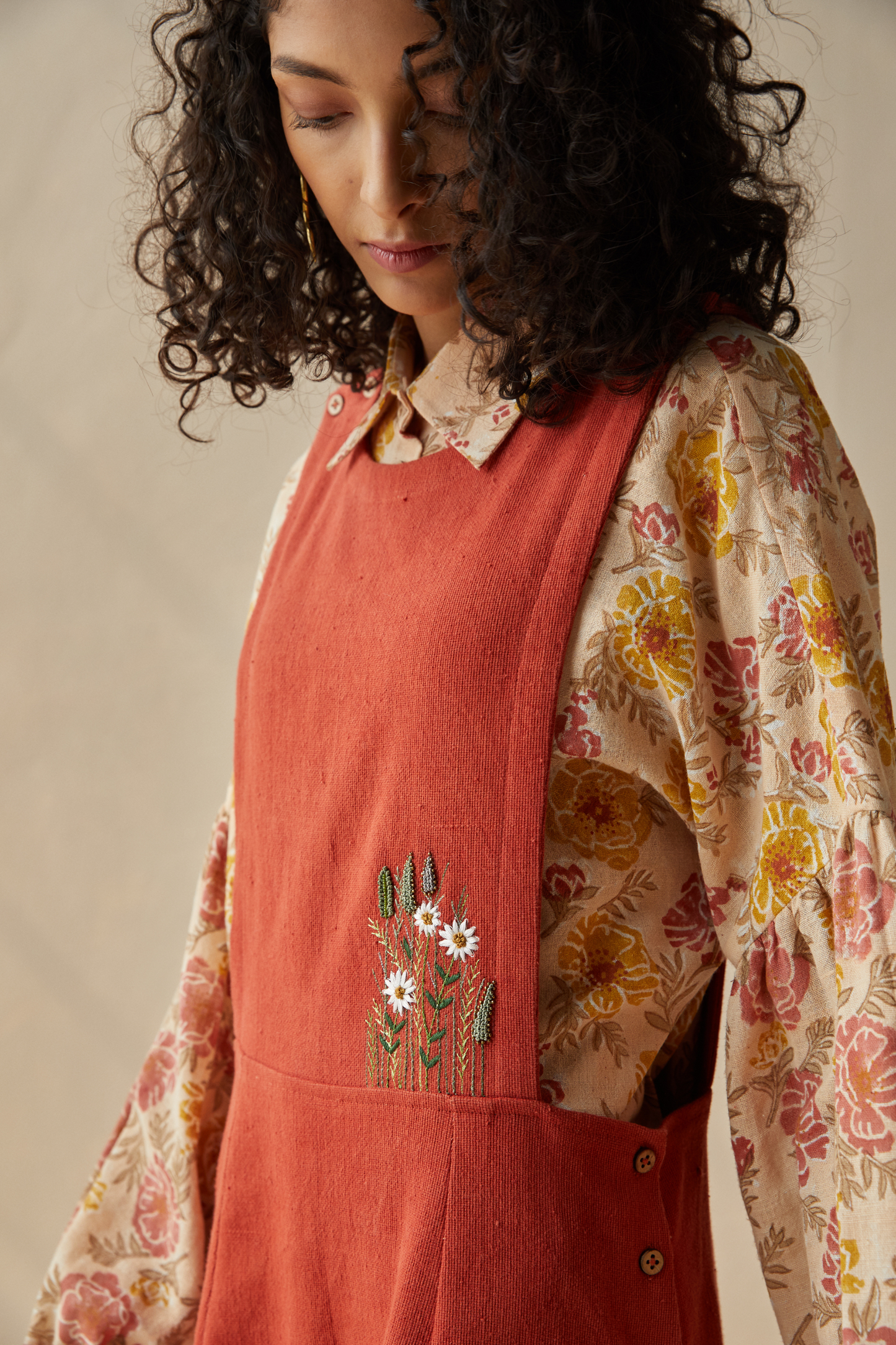 Sunflower Meadow overall mini dress