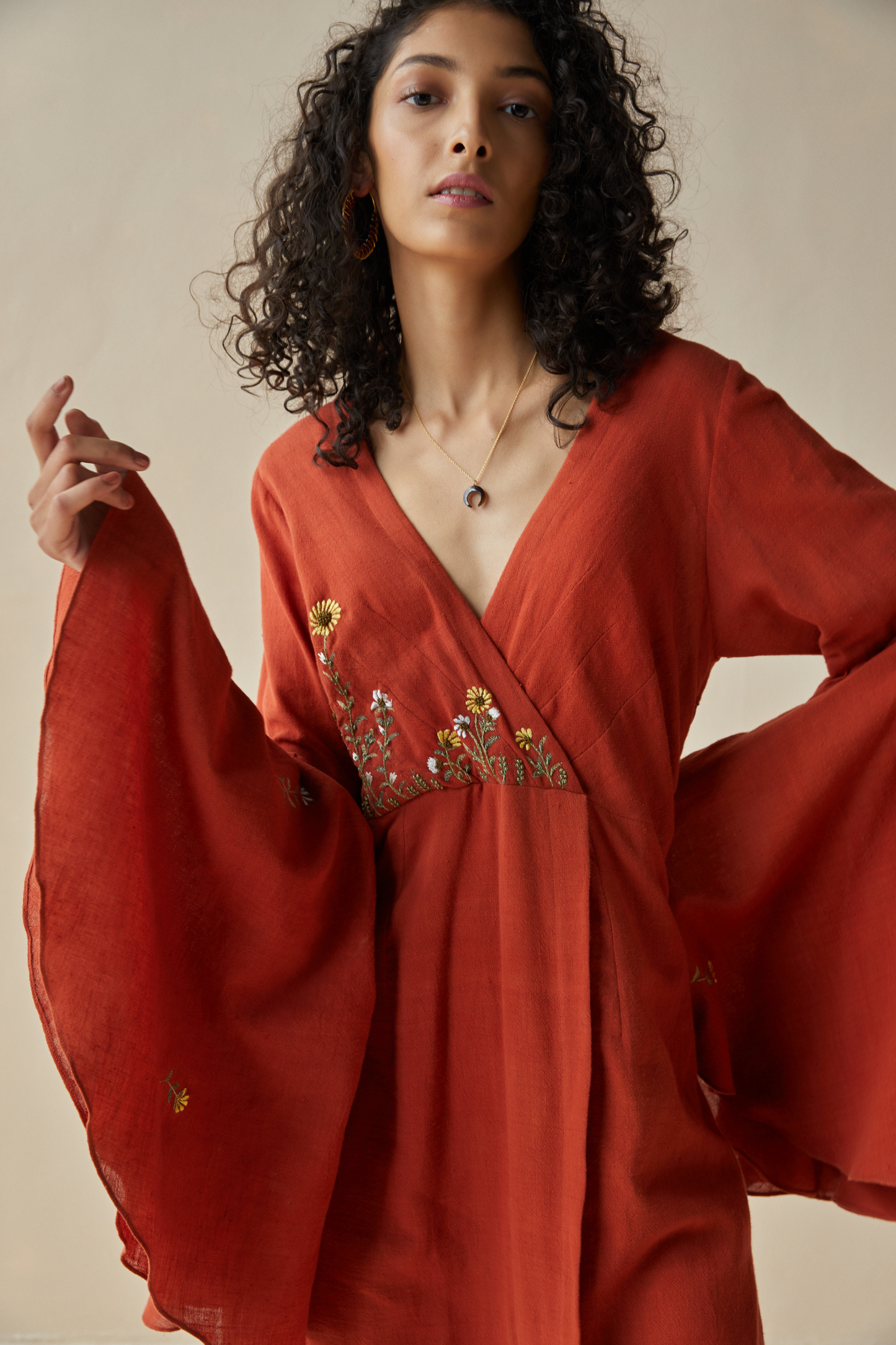 Sunflower Meadow handwoven organic cotton dress