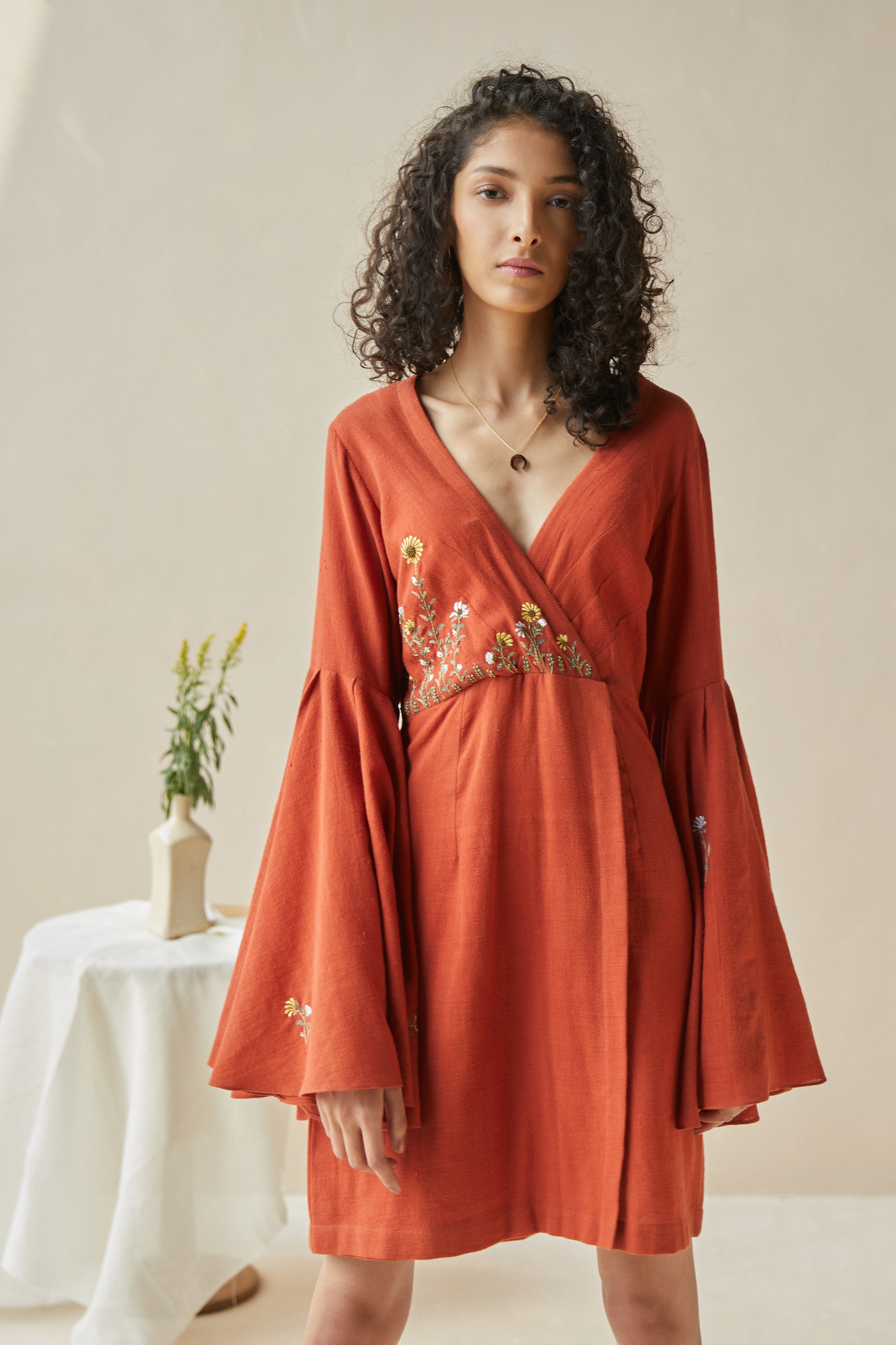 Sunflower Meadow handwoven organic cotton dress