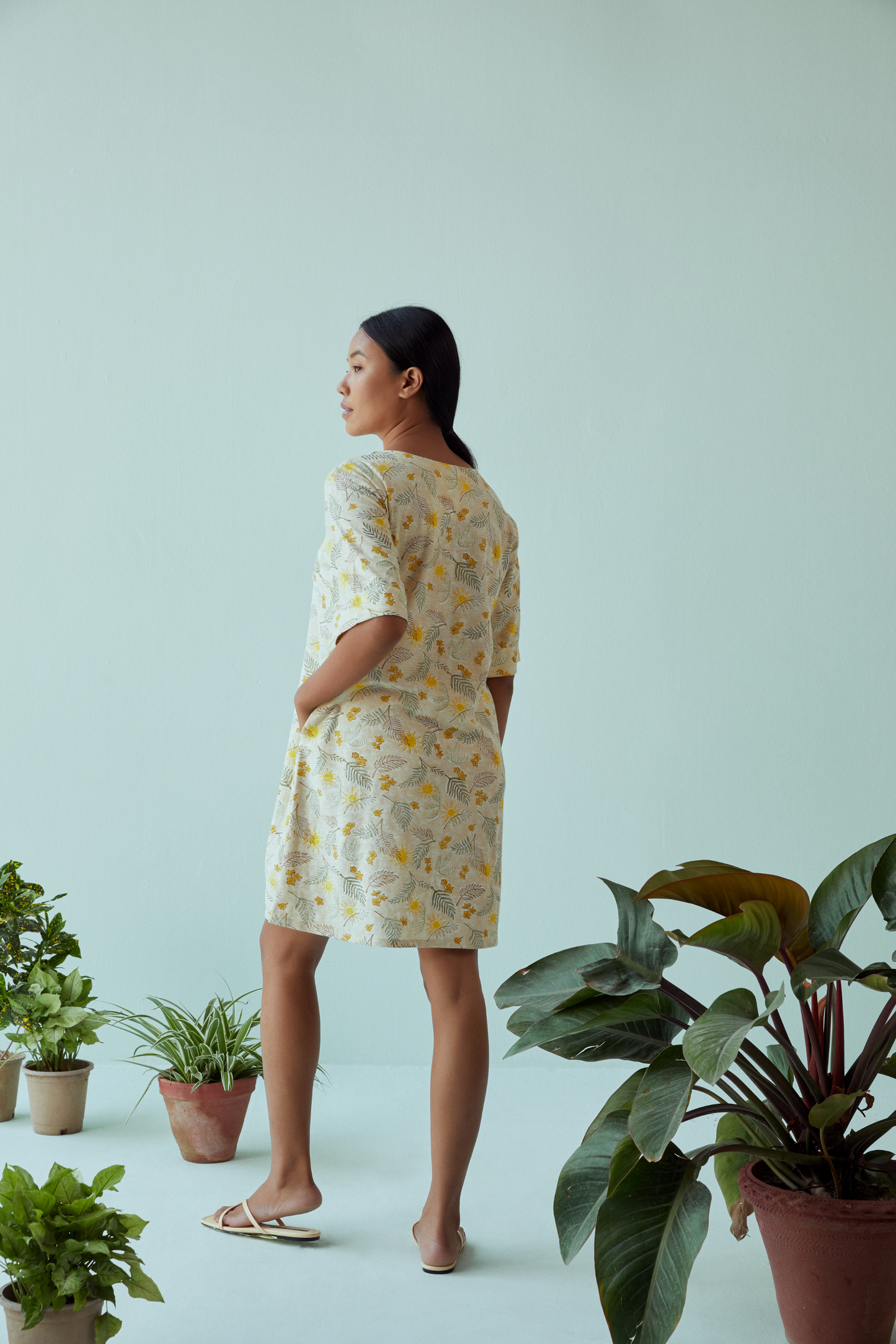 Sunny Palms hemp knit dress