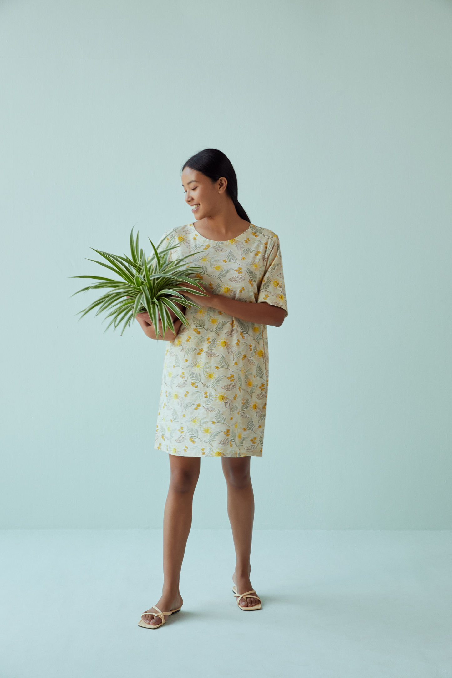 Sunny Palms hemp knit dress