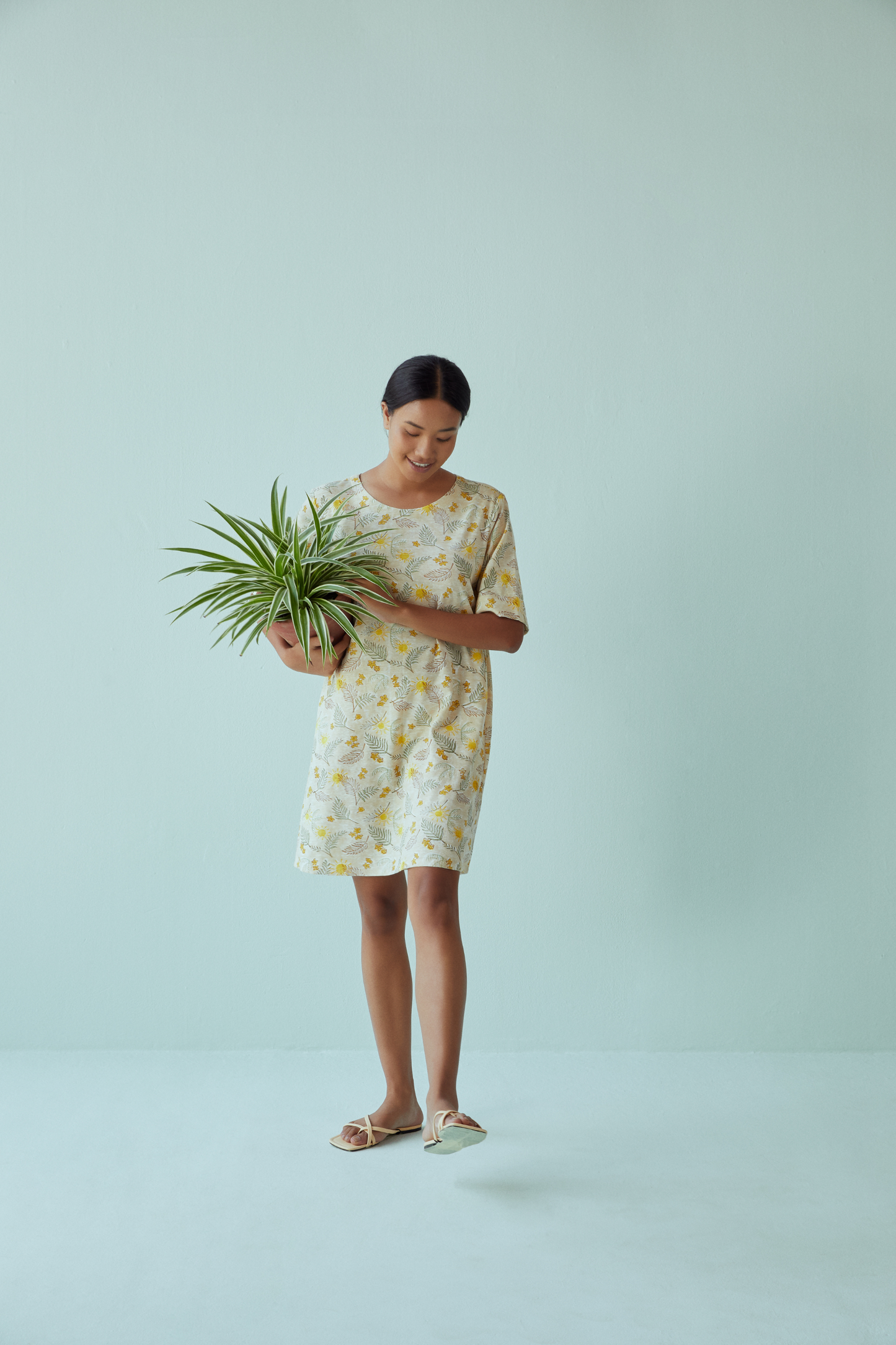 Sunny Palms hemp knit dress