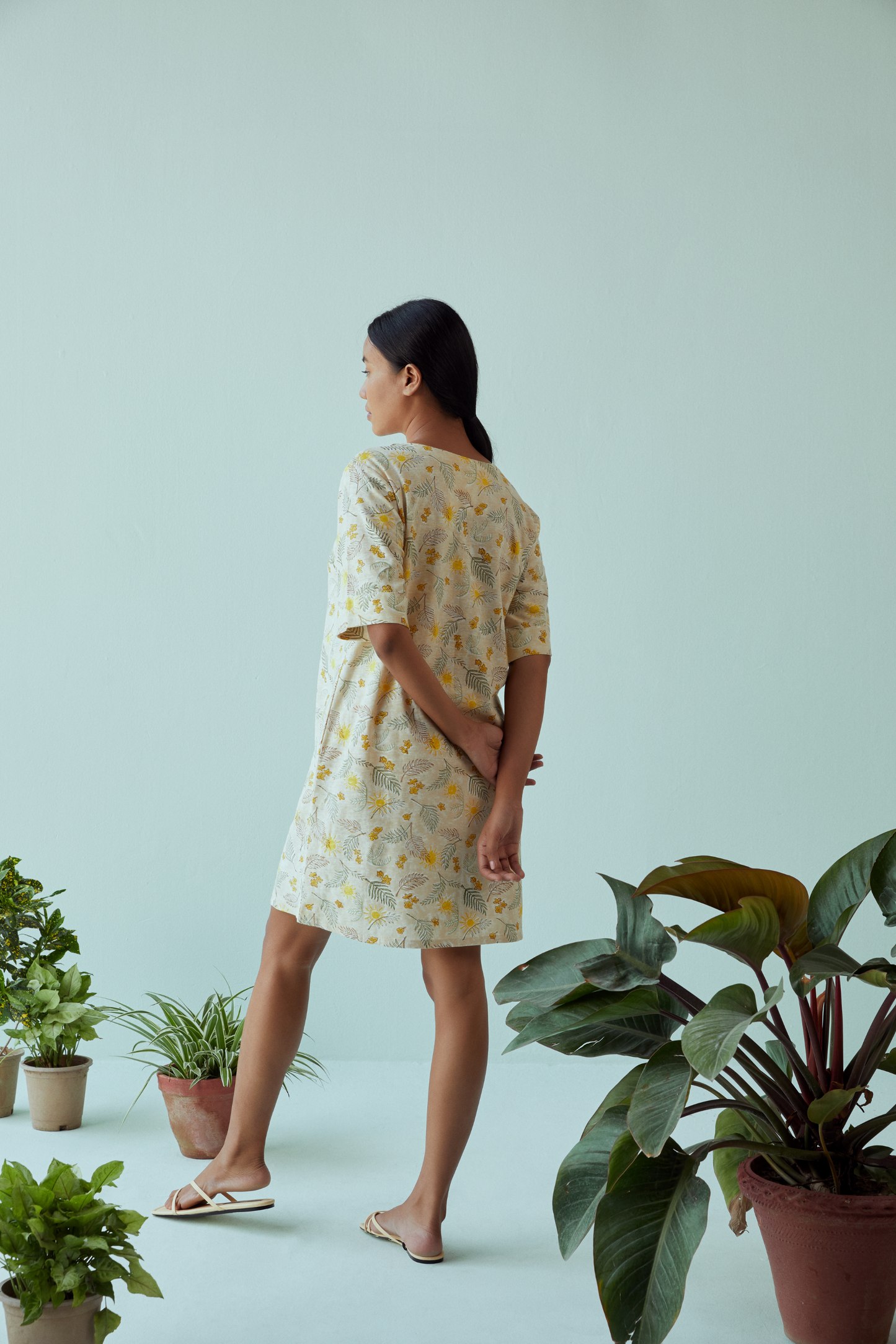 Sunny Palms hemp knit dress