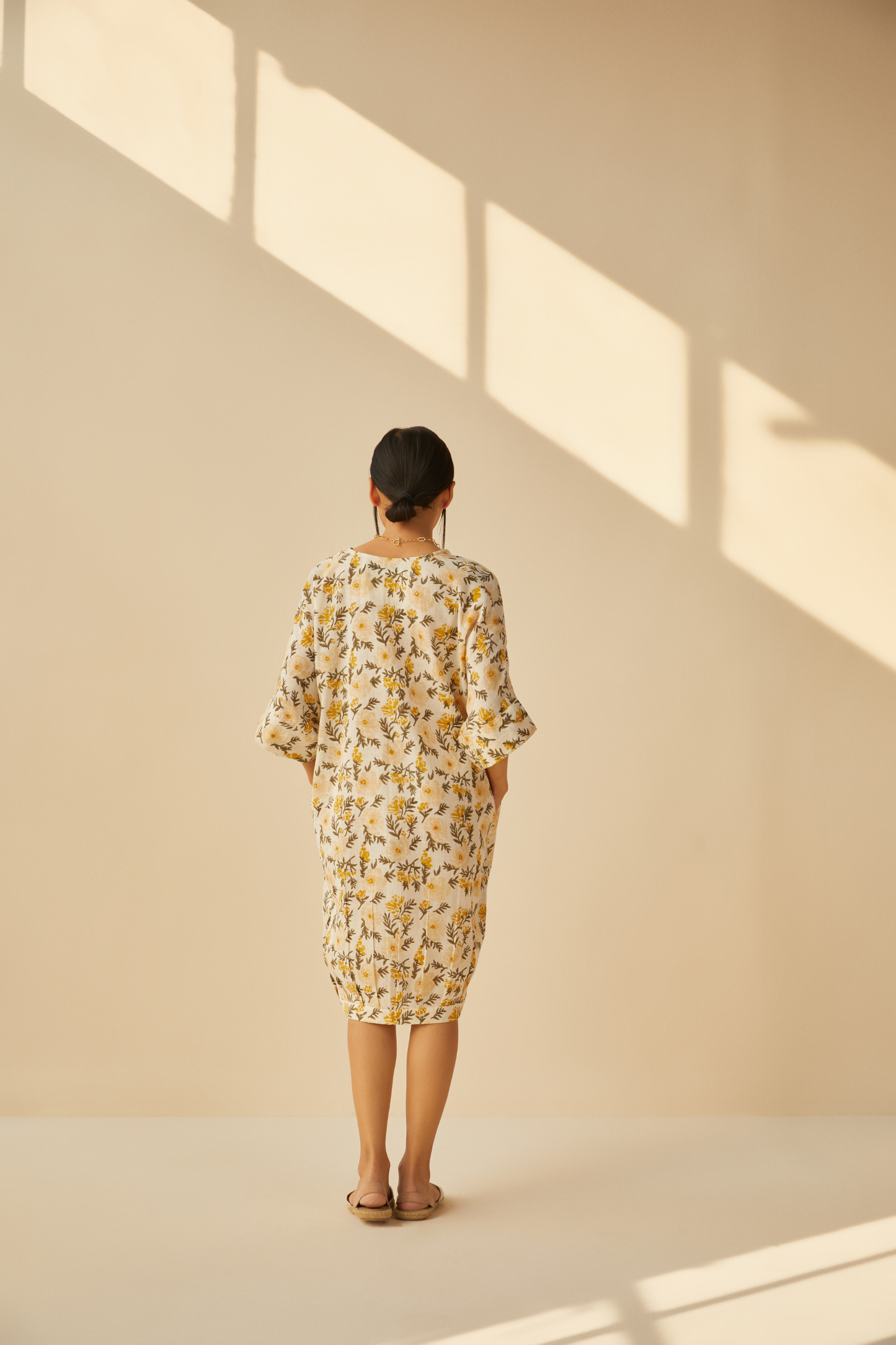 Sunshine Poppy handwoven organic cotton dress