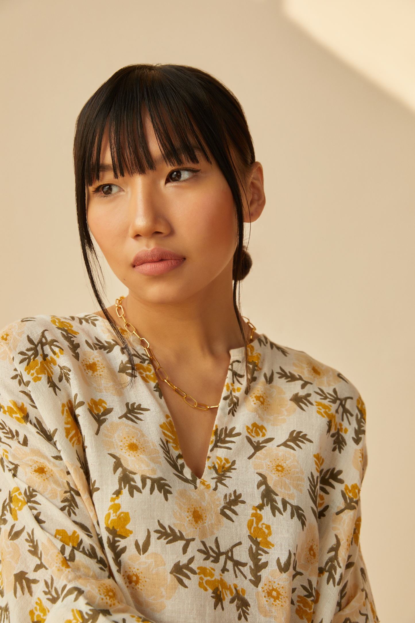 Sunshine Poppy handwoven organic cotton dress