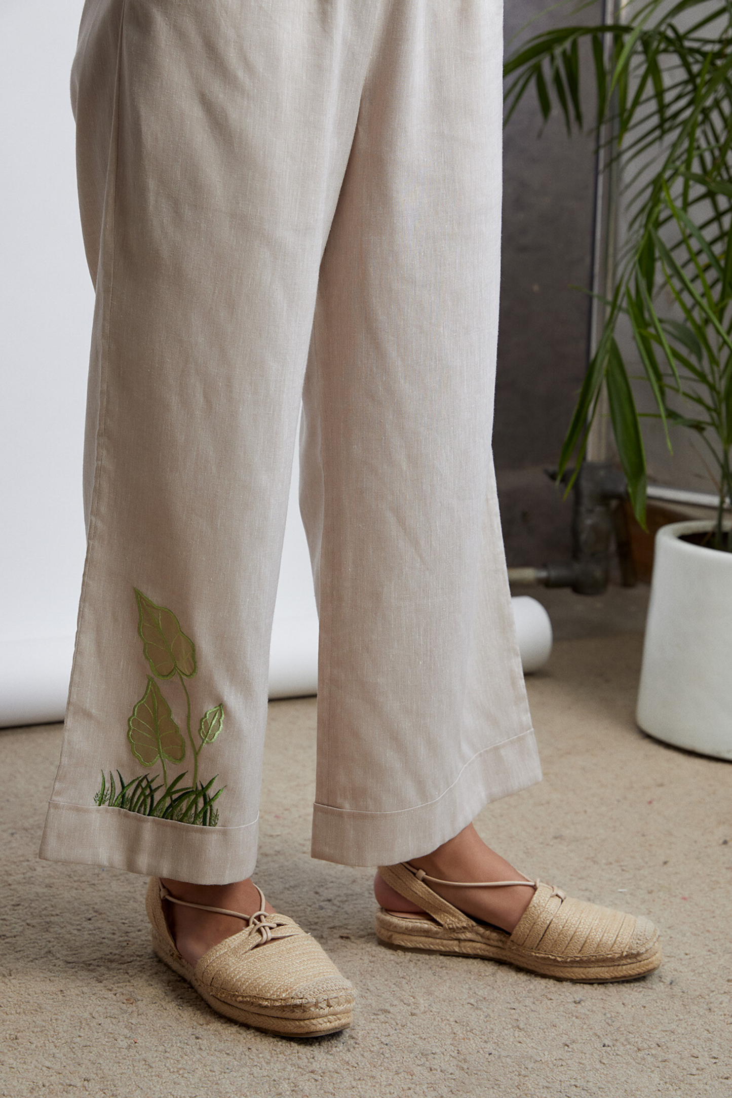 The Easy linen wide-leg trousers