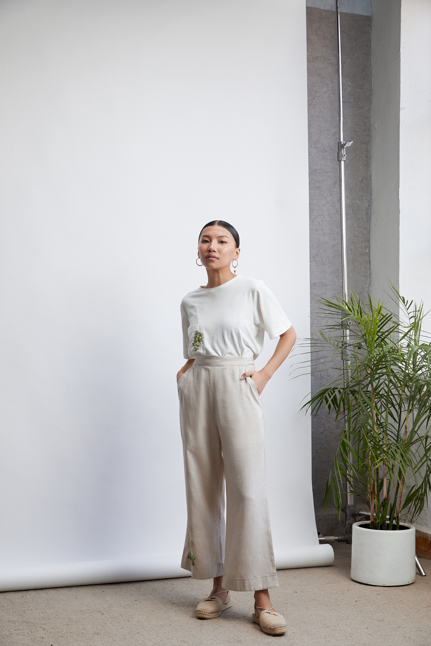 The Easy linen wide-leg trousers