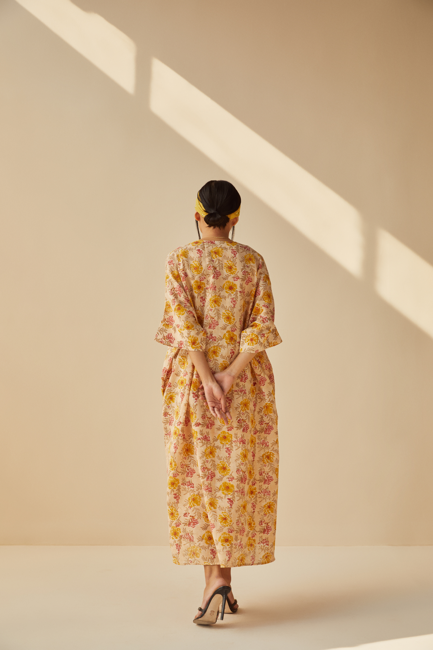 The Flower Power handwoven organic cotton kaftan