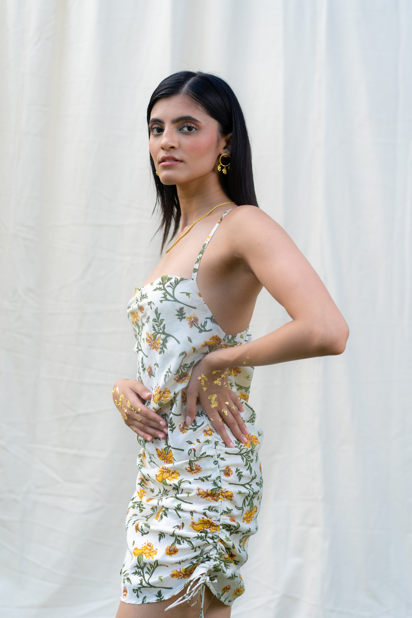 The Marigold Joy silk slip dress