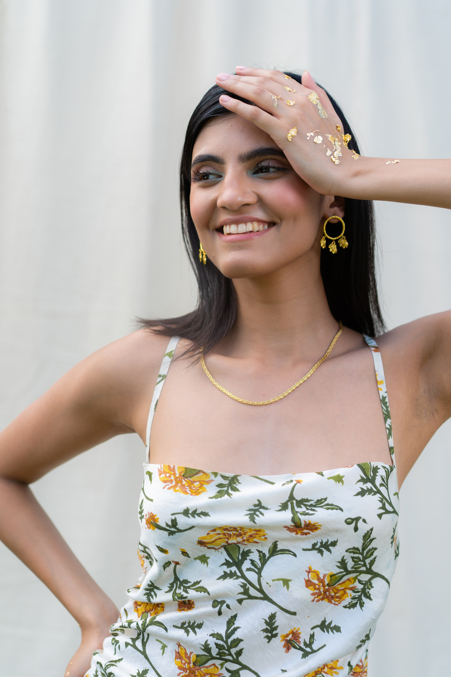The Marigold Joy silk slip dress