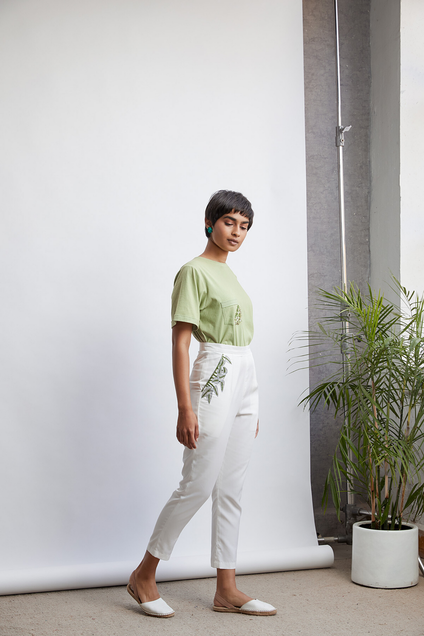 The Strait fitted tencel trousers