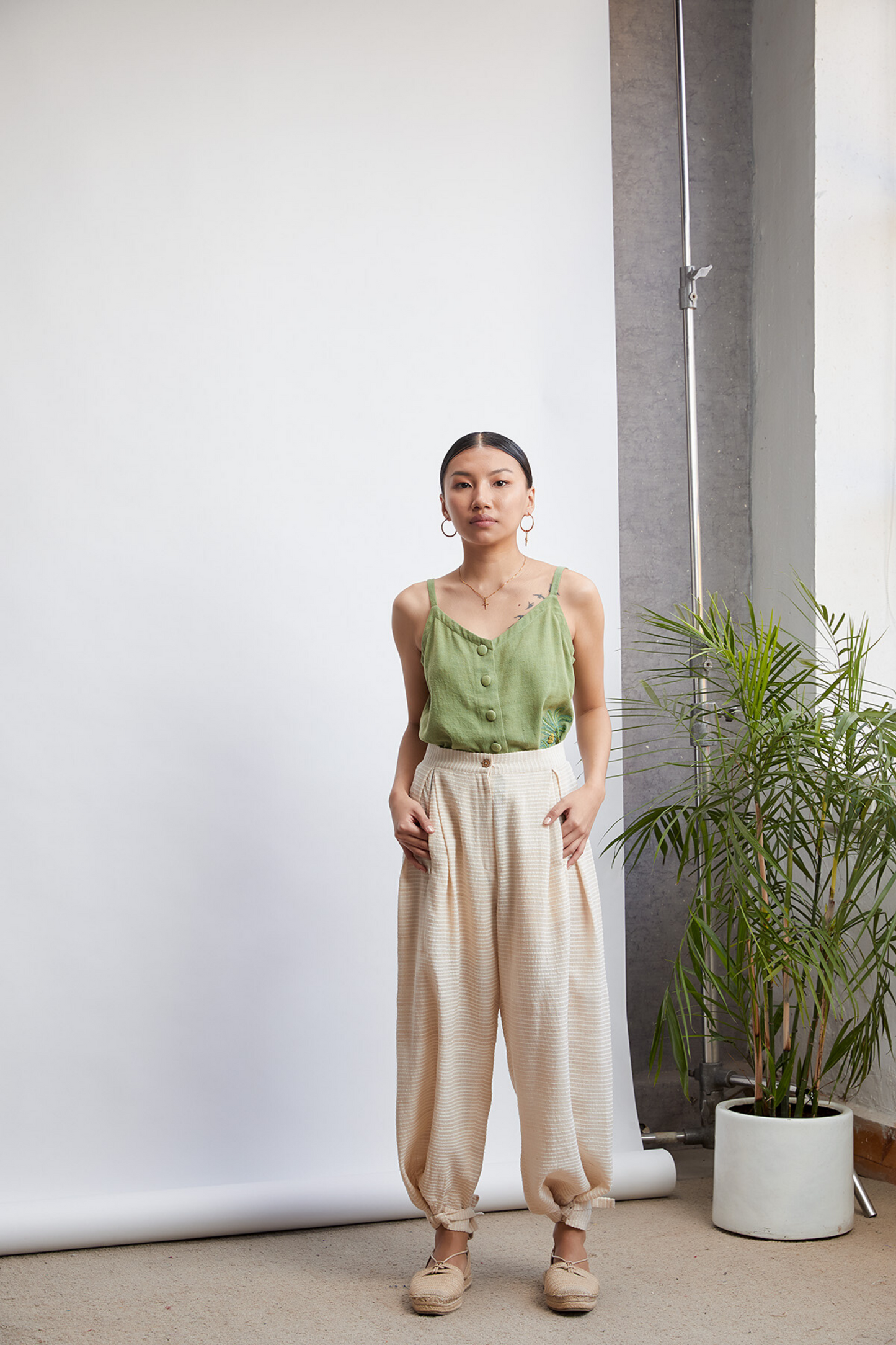 The Weave Easy handwoven organic cotton trousers