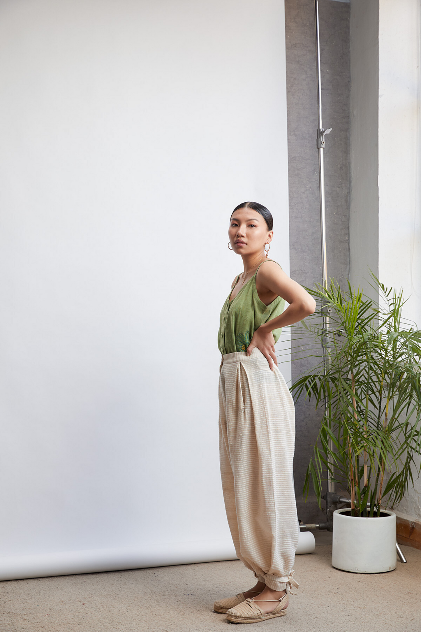 The Weave Easy handwoven organic cotton trousers