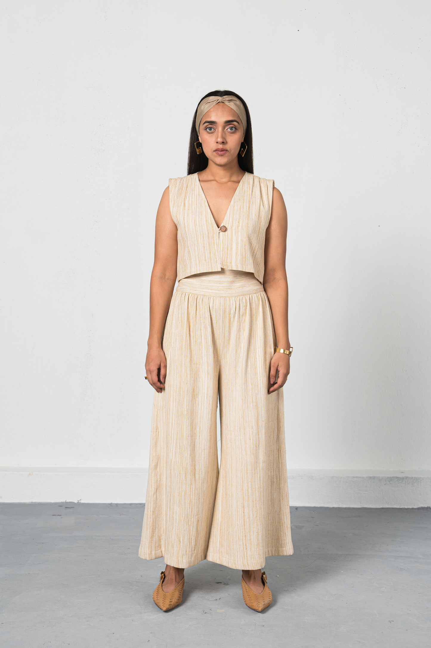 The Winter Garden handwoven organic cotton crop top