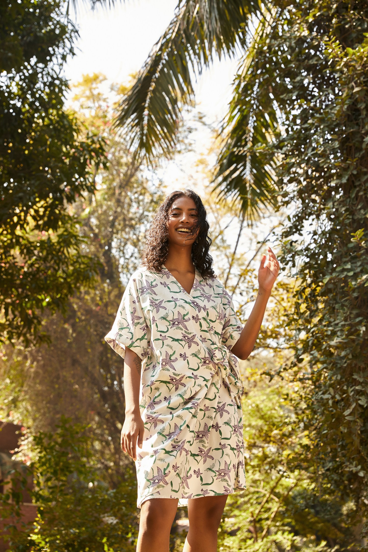 The Orchid wrap printed dress