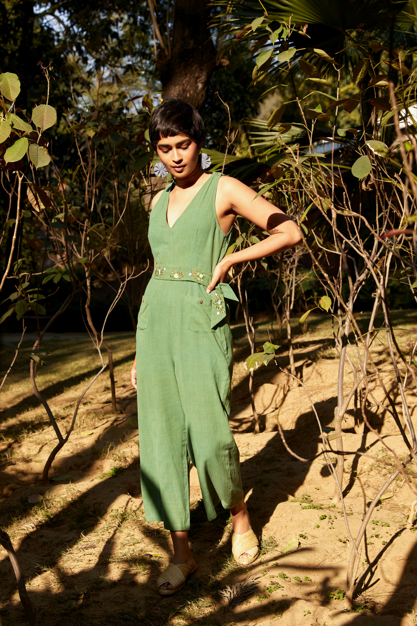 The Tropical handwoven organic cotton jumpsuit