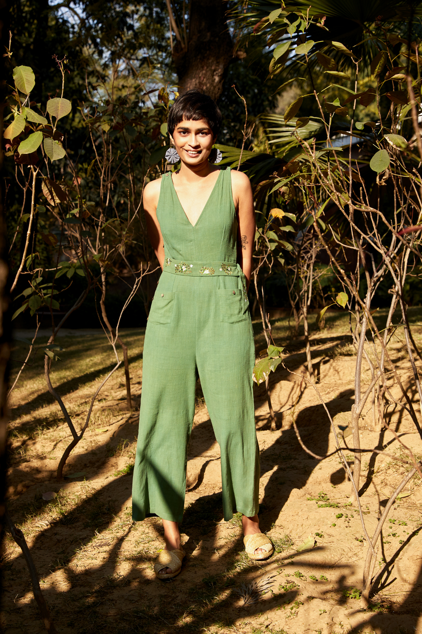 The Tropical handwoven organic cotton jumpsuit