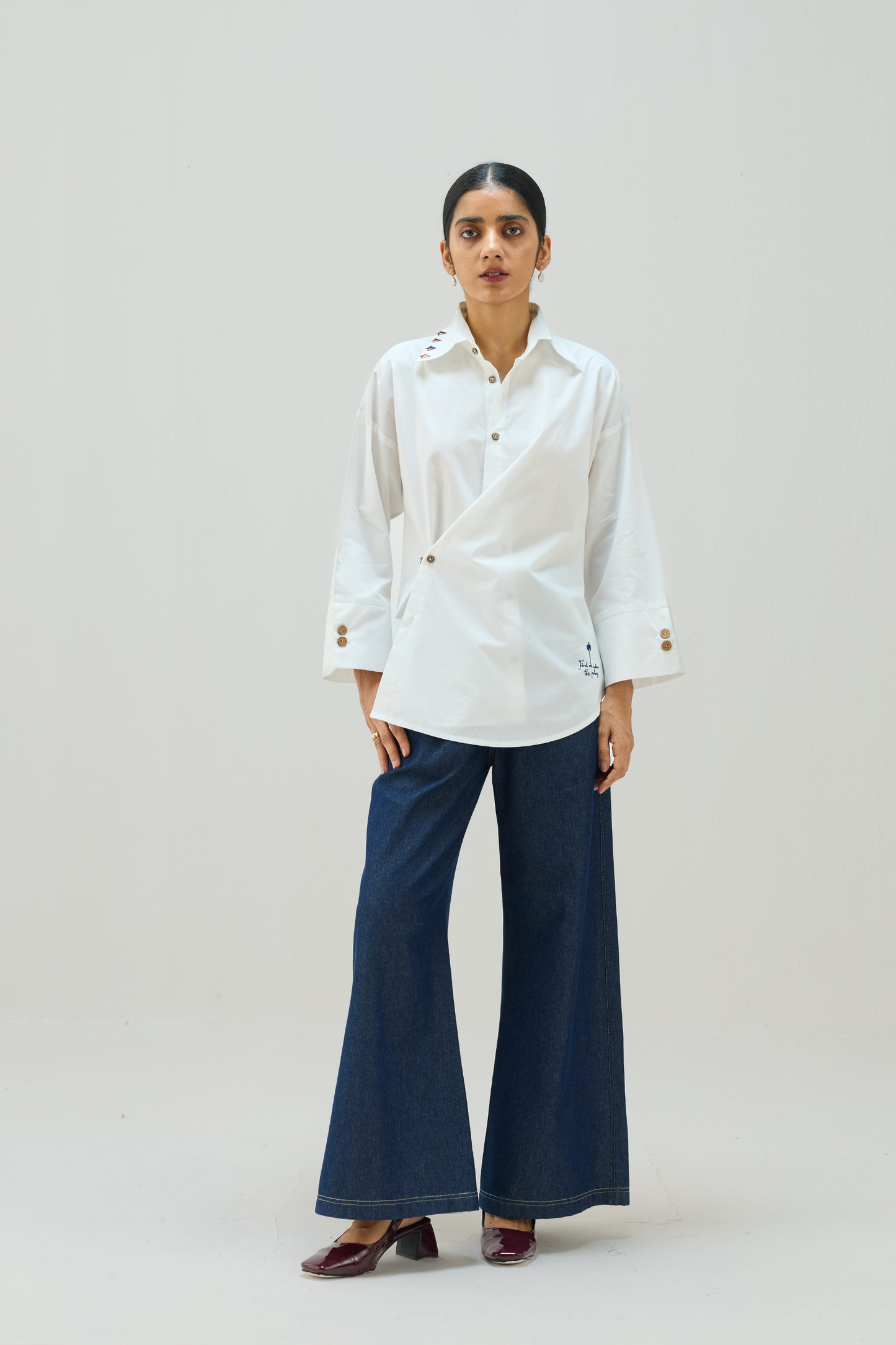 Under The Palms Organic Cotton Wrap Shirt